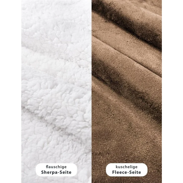 Wohndecke in Lammfell‑Optik - Kuscheldecke flauschig – Sherpa Fleecedecke, Gräfenstayn, Warme Wolldecke & Sofaüberwurf Tagesdecke für Couch & Sofa – Bild 2