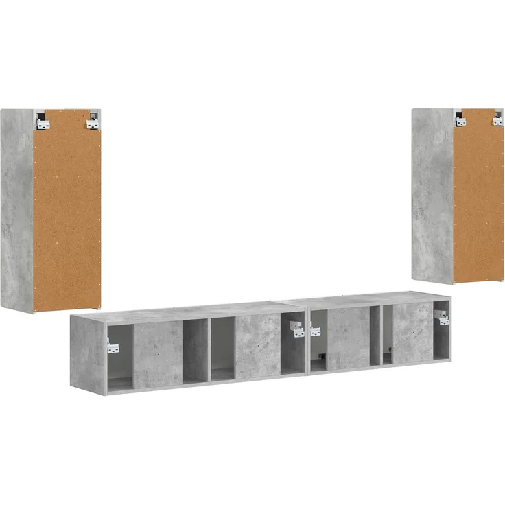 vidaXL TV-Schrankset 4 pcs Beton Grau Holzwerkstoff 3409162 – Bild 9