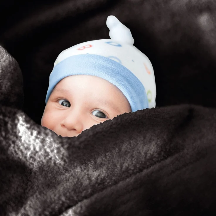 Babydecke Krabbeldecke Schmusedecke Kuscheldecke für Kleinkinder, flauschig weich nach ÖKO-TEX Standard 100 in vielen verschiedenen Ausführungen verfügbar in vielen Grüßen und Farben (ca. 60x80 cm / schwarz - jetblack) – Bild 2