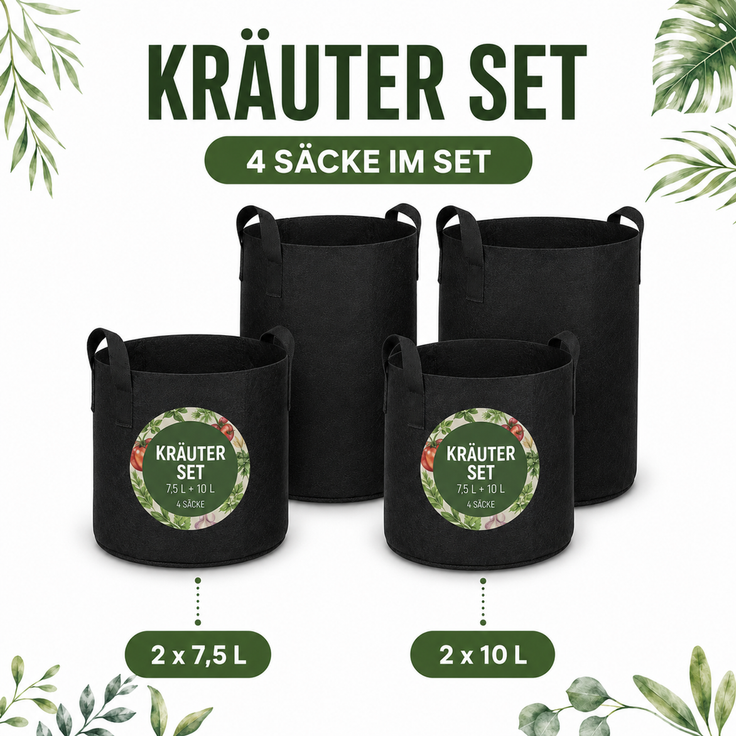 Pflanzsäcke Set Schwarz – Bild 2