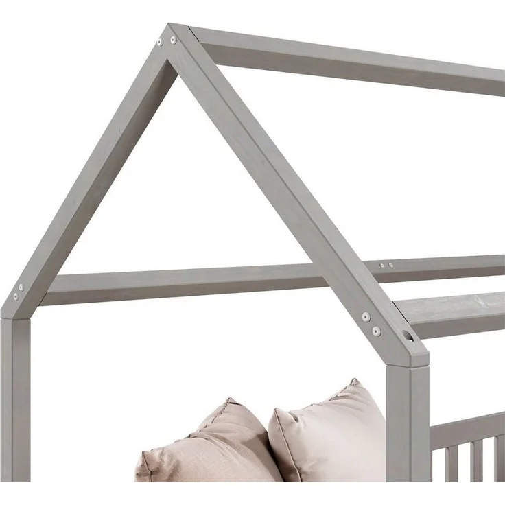 IDIMEX Kinderbett NINA, Hausbett Montessori Bett Kiefer 90 x 200 Tipibett mit Dach und rausfal – Bild 3