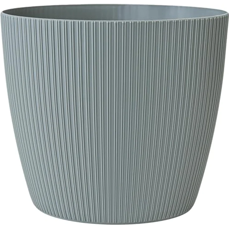 KONZEPT Blumentopf groß, gerillte Struktur 26/30cm, Übertöpfe für Zimmerpflanzen, aus Kunststoff ideal für Wohnzimmer, Küche und Balkon – Bild 2