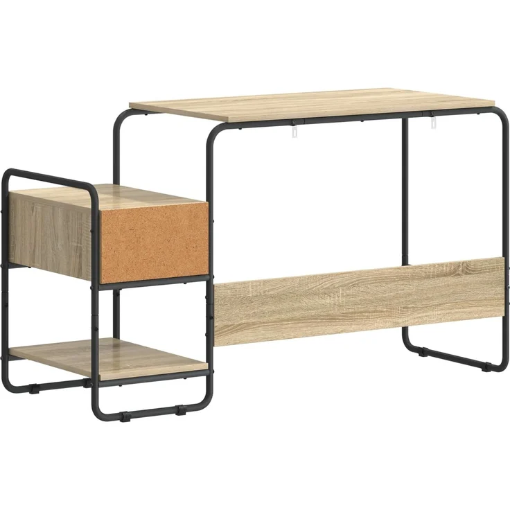 vidaXL Schreibtisch mit Stauraum Sonoma-Eiche 131,5 x 50 x 75,5 cm 8008045 – Bild 6