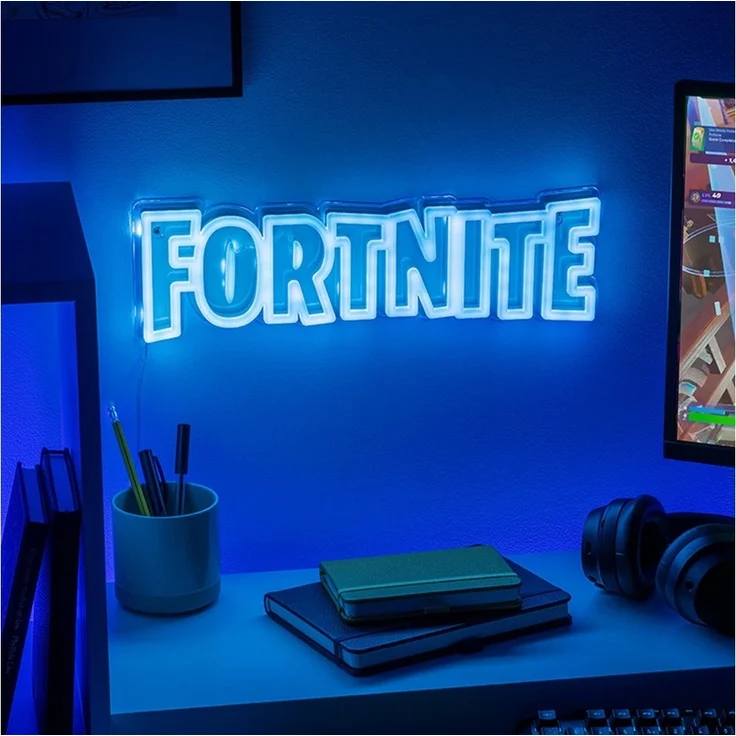 Paladone LED Dekolicht Fortnite LogoLampe – Stylisches Neonlicht für echte Fans!, LED fest integriert, blau, Wandmontage möglich – Bild 3