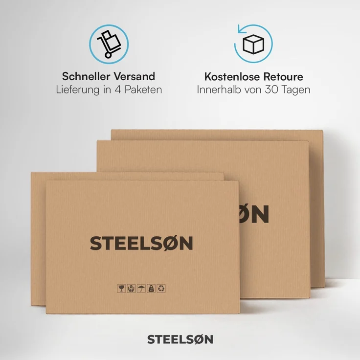 STEELSØN 'Thoria' Mülltonnenbox 3er je 240 Liter, anthrazit, Mülltonnenverkleidung aus Stahl, wetterfest, 116x80x203 cm, Müllbox für 3 Tonnen – Bild 6