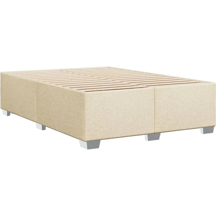 vidaXL Bettgestell ohne Matratze Creme 140x190 cm Stoff 3284476 – Bild 6