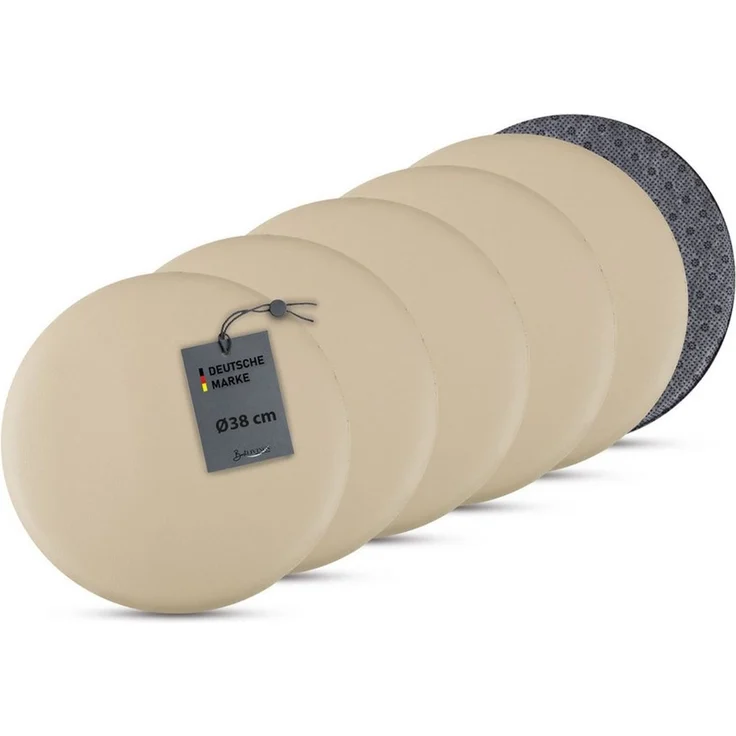 Bestlivings Stuhlkissen Lederimitat mit Antirutsch, ⌀ 38cm, rund, rutschfest, pflegeleicht, hygienisch, bequem – Bild 1