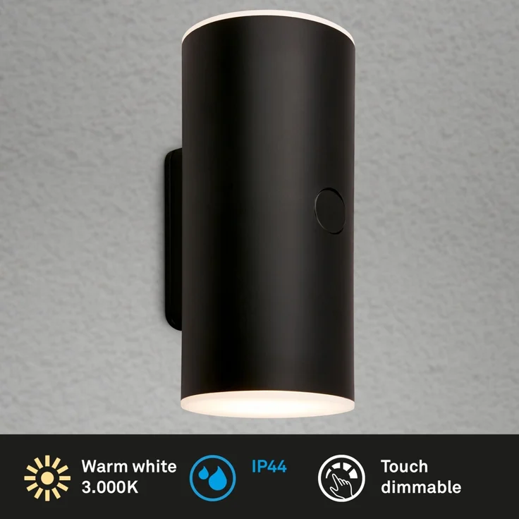 Briloner LED Akku-Außenwandleuchte Lima 6W schwarz dimmbar warmweiß – Bild 2