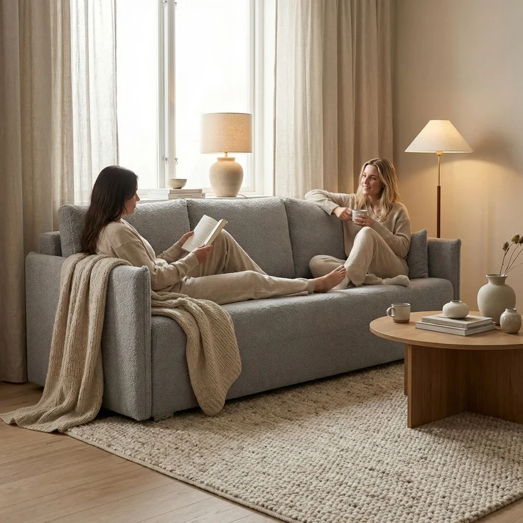 Wohnero 24 Bianca Premium Schlafsofa 207x93 cm mit Bettkasten & Schlaffunktion – 191x142 cm Liegefläche, 3-Sitzer Design Sofa - Braun – Bild 1