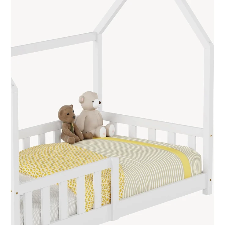 Hausbett Hesel mit Rausfallschutz 80x160 cm Weiß [en. casa] – Bild 8