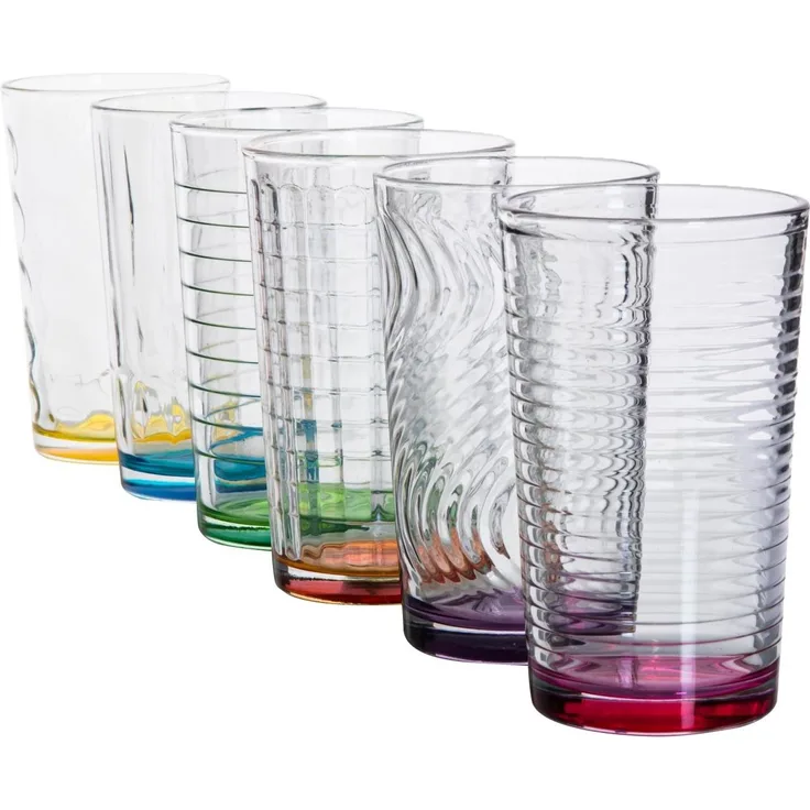 6 x Trinkglas bunt Wasserglas Wasserglser Trinkglser Glas Glser Saftglas