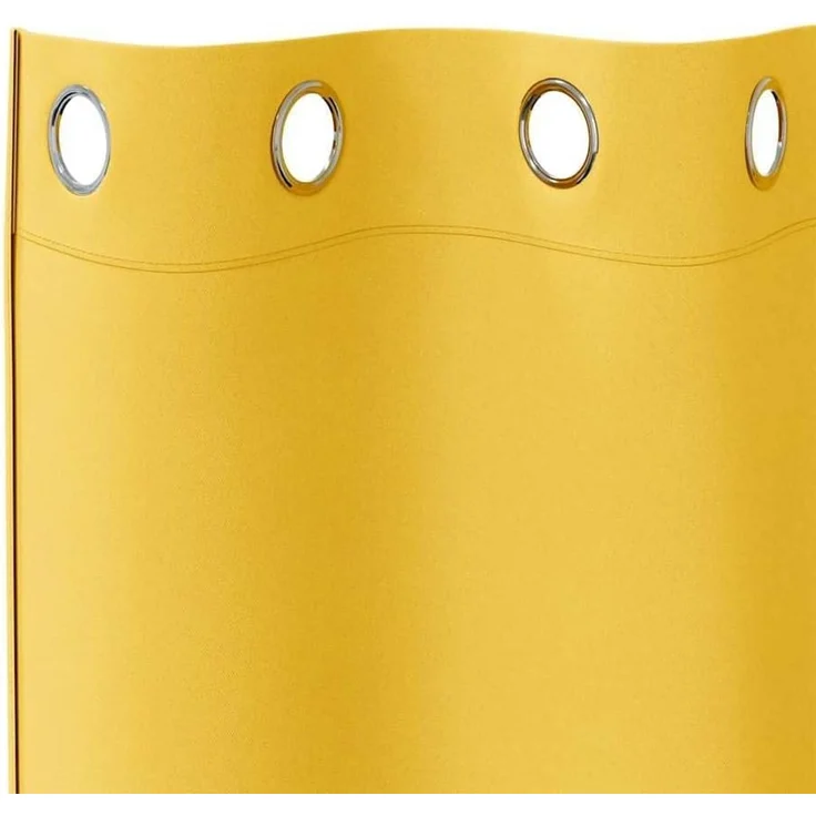 vidaXL Verdunkelungs-Vorhänge mit Ringen 2 stk. Senfgelb 245 x 140 cm 4107396 – Bild 8