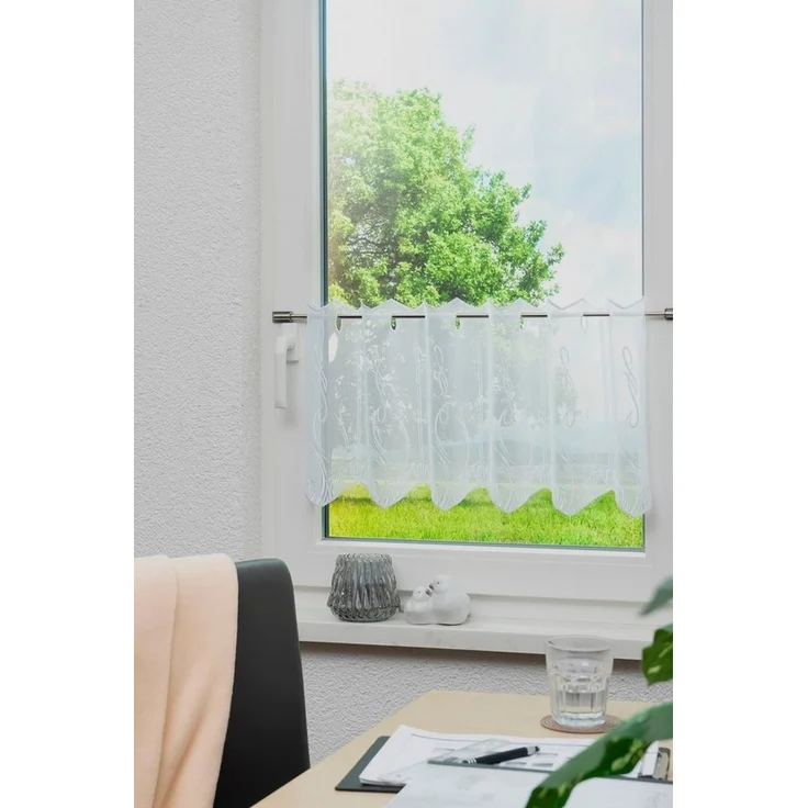 Stickereien Plauen Panneaux Lina (1 St), Stangendurchzug, halbtransparent, Voile – Bild 3