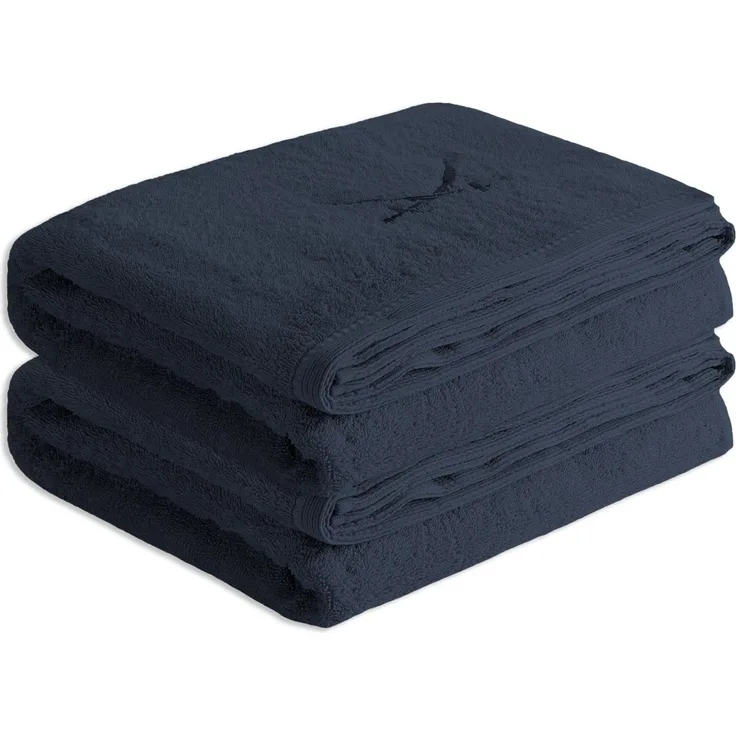 Sansibar Sylt Badetücher Sansibar Sylt Badetuch Saunatuch 2er Set Frottier-Serie „Classic“, (2-St), hochwertig gesticktes Sansibar Säbel-Logo, hautfreundlich