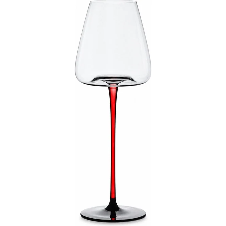 Bordeaux-Weinglas 590 ml mit rotem Stiel und schwarzem Fuß, Rot-Schwarz, 28 x 10 x 8,5 cm – Bild 1