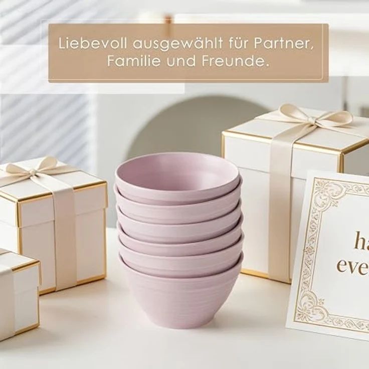 JIWOO Müslischale 6er Ø11,8cm, Frühstückschalen Eisschale Dessertschalen Schale, Keramik, (Schaleset, 6-tlg), Porzellan Hochwertiges Schalen Lila Mikrowellenofen Spülmaschine – Bild 7