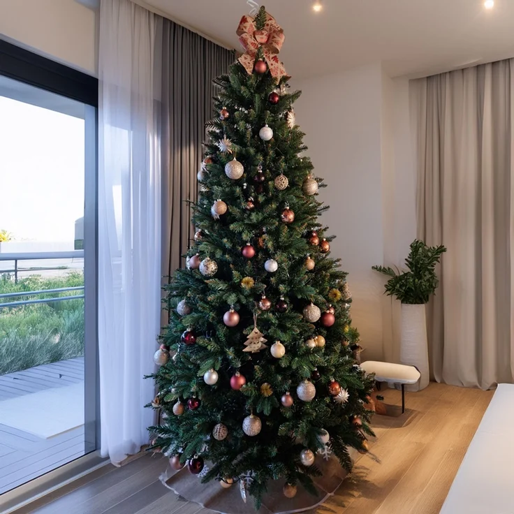 HXT 23012 120 cm künstlicher Weihnachtsbaum inklusive Metallständer, exklusiv & hochwertig, schwer entflammbar – Bild 7
