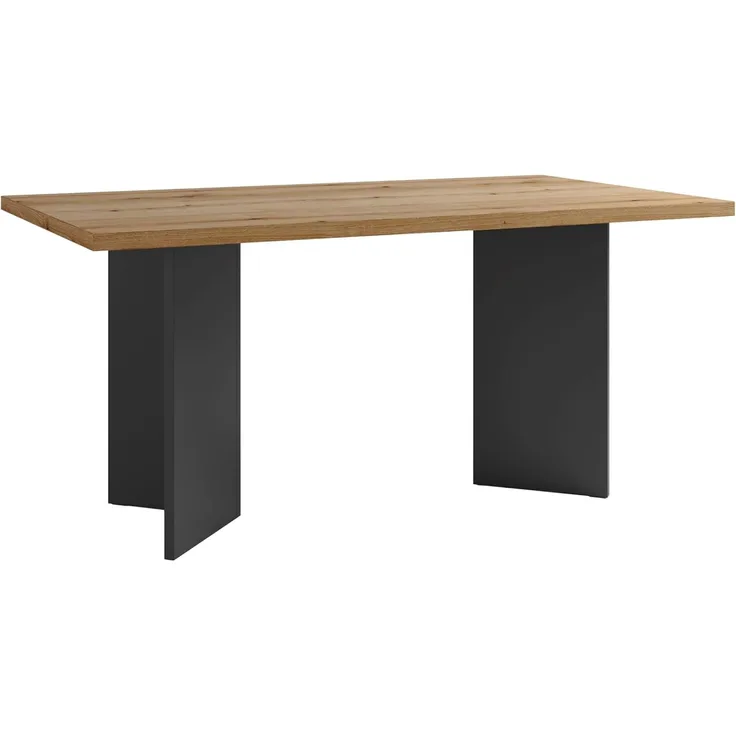 byLIVING Tisch Marten/Tischplatte in Evoke Eiche - Optik, Gestell in anthrazit/stabile Konstruktion, bis 6 Personen/Esstisch/Küchentisch/Maße: 160x90, H 75,5 cm