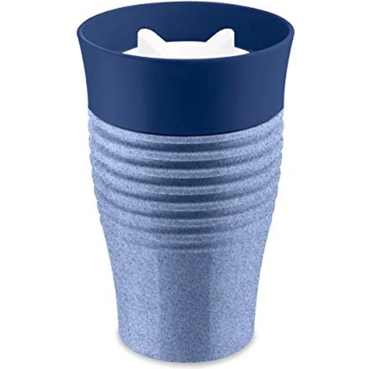 Koziol Thermobecher Safe To Go, Becher, Isolierbecher, Thermoplastischer Kunststoff, Organic Blue, 400 ml, 3797671