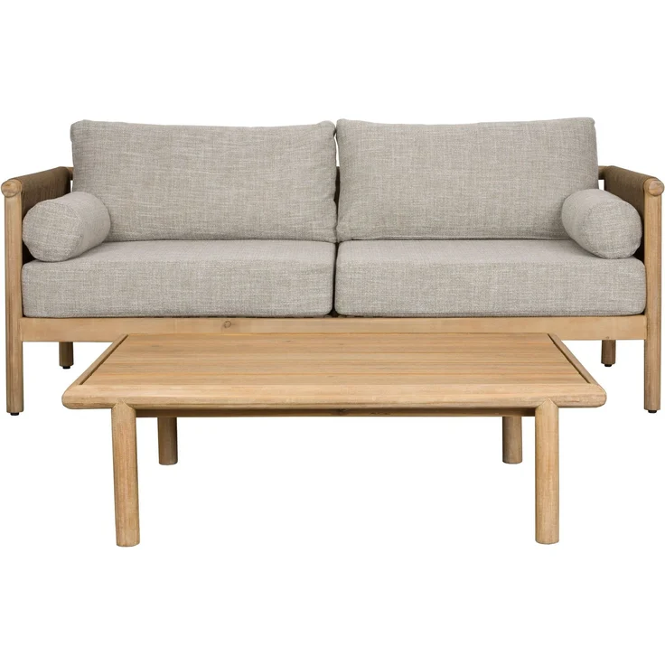 DutchBone Gartenmöbel-Set Oasis mit Sofa & Tisch aus Akazienholz, Beige 190x84x84,5 cm – Bild 1