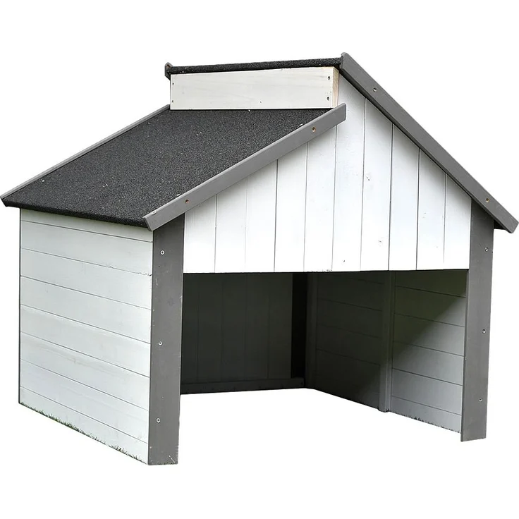 Feel2Home Mähroboter Garage, Holz, 82,5 x 85 x 85 cm, Grau / Weiß – Bild 6