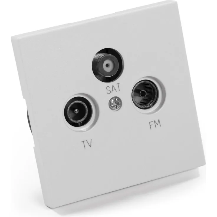 Antennendose McPower ''Shallow'' für TV, Radio und Sat, UP, weiß