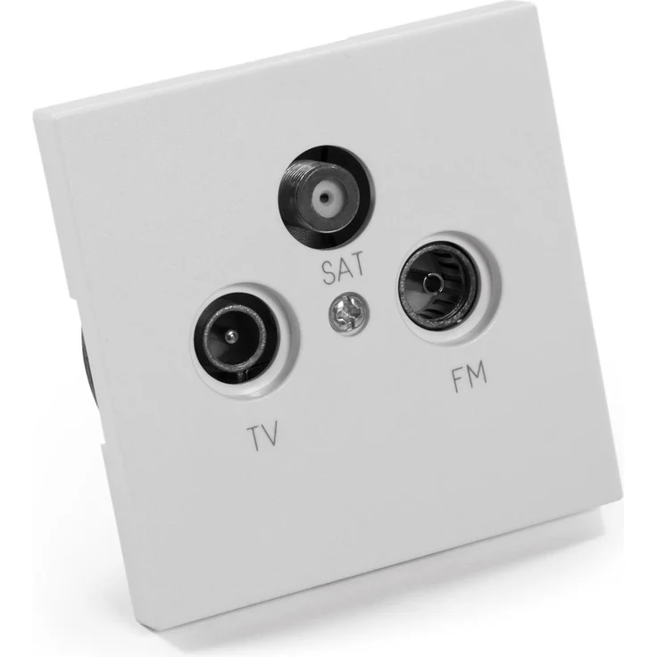 Antennendose McPower ''Shallow'' für TV, Radio und Sat, UP, weiß – Bild 1