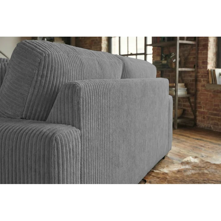 KAWOLA Sofa NETTA 3-Sitzer Bezug abziehbar Cord grau 90 x 116 x 226 cm – Bild 7