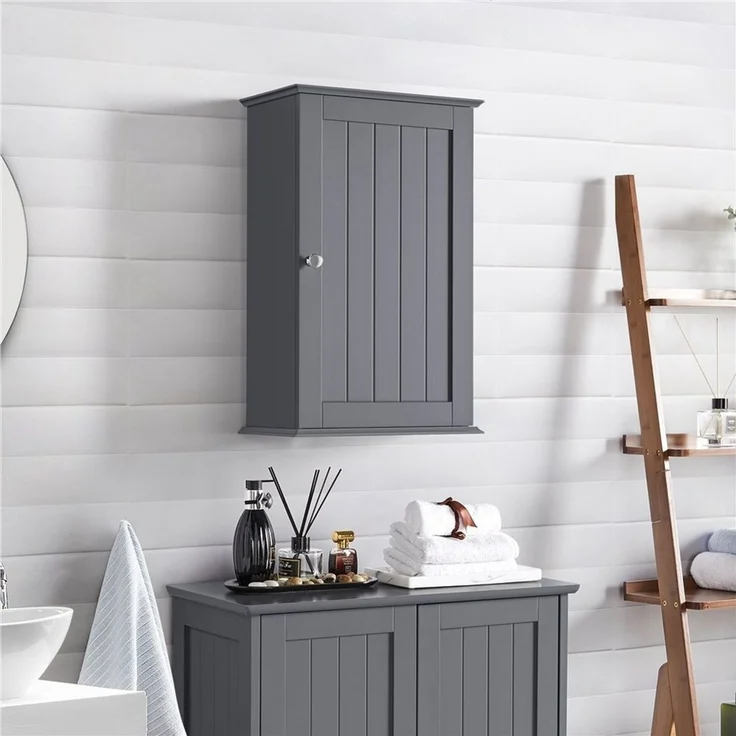 Yaheetech Hängeschrank Badezimmerschrank hängend Wandschrank mit Tür – Bild 2