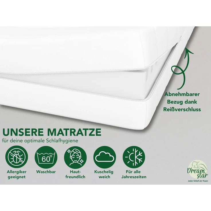 Kaltschaummatratze Simple Flex, 7-Zonen Wendematratze mit zwei Liegeseiten (H2/H3), Dreamstar, ergonomisch & atmungsaktiv - für jede Schlafposition – Bild 3