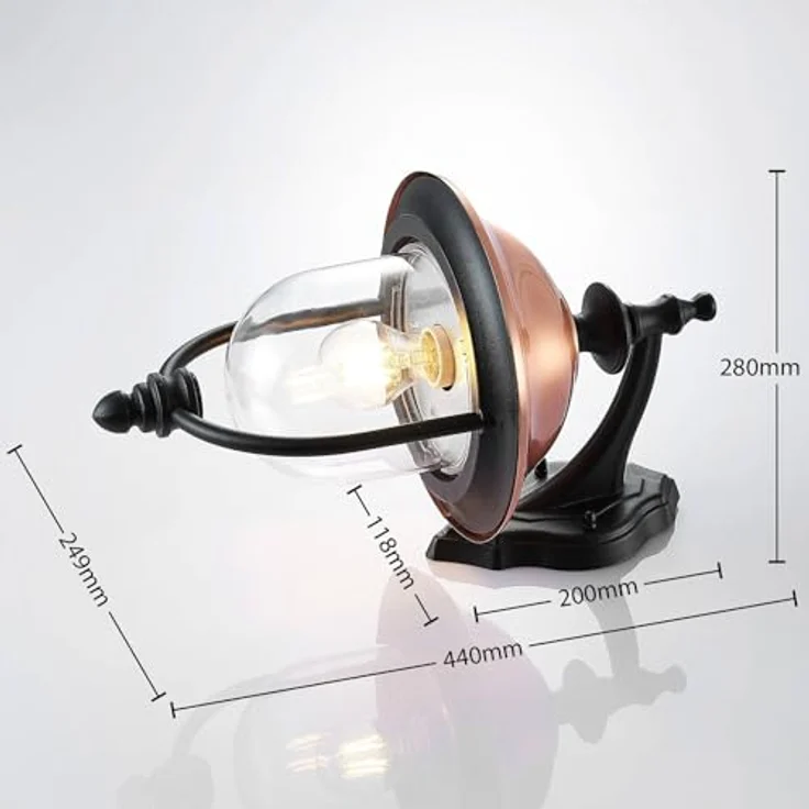 Lindby Wandleuchte Clint, spritzwassergeschützte Retro-Außenlaterne in Kupfer, 1-flammig E27, für Garten, Terrasse und Balkon – Bild 4
