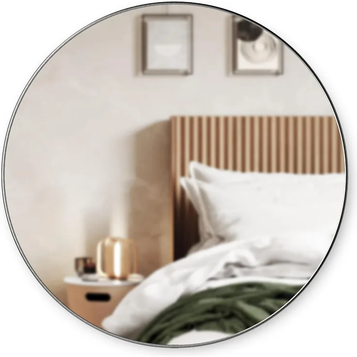 Umbra, HUBBA Spiegel, Rundspiegel, Wohnaccessoire, Wohnen, Dekoration, Glas, Titanium, 1012715-378