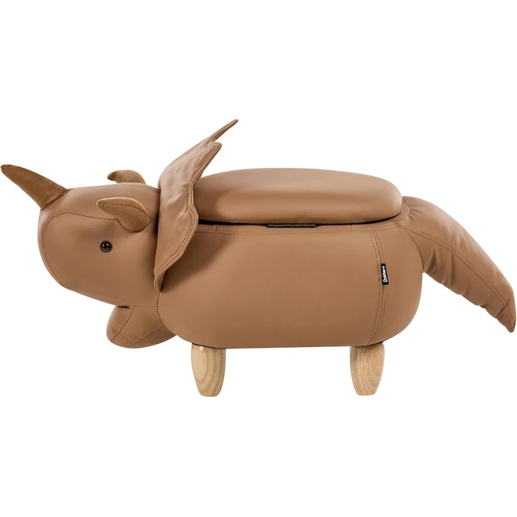 Tierhocker mit Stauraum TRICERATOPS Dinosaurier Stoff Braun – Bild 7