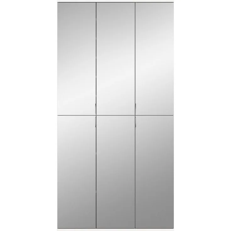 INOSIGN Garderoben-Set Trondheim, 91 cm, best. aus 2 Schränken, 6 Spiegeltüren, 15 Fächer, (Set, 2-St), inkl. ausziehbarer Kleiderstange, Garderobenschrank, Kleiderschrank
