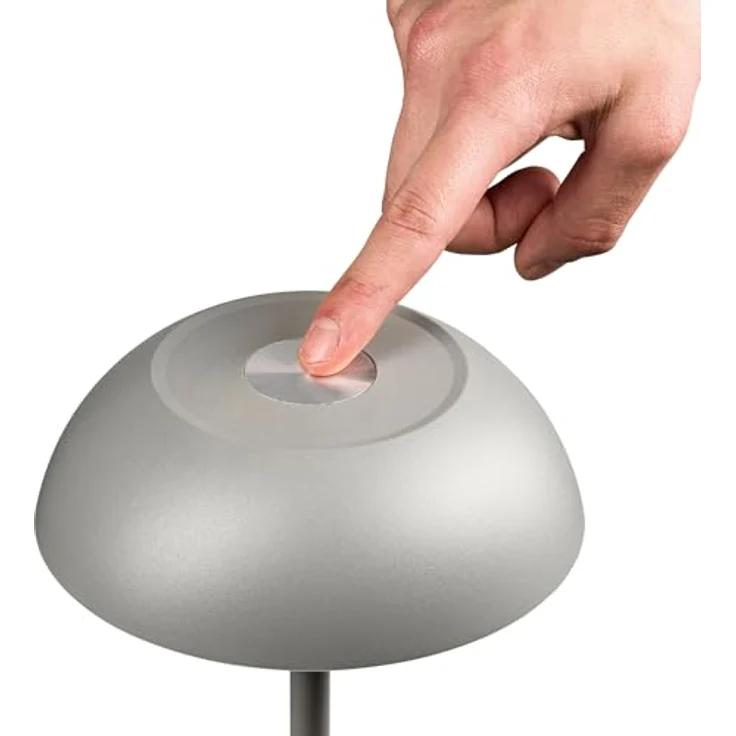Idena Tango Touch, LED Tischlampe grau, wiederaufladbar, kabellos, höhenverstellbar, mit dreifachem Farbmodus und stufenlosem Dimmer – Bild 5