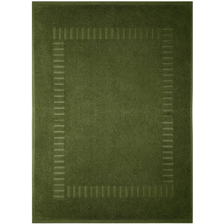 Lashuma Badematte Pure, Höhe 5 mm, schnell trocknend, Baumwolle, rechteckig, grüner Badewannen Vorleger 50x70 cm saugstark