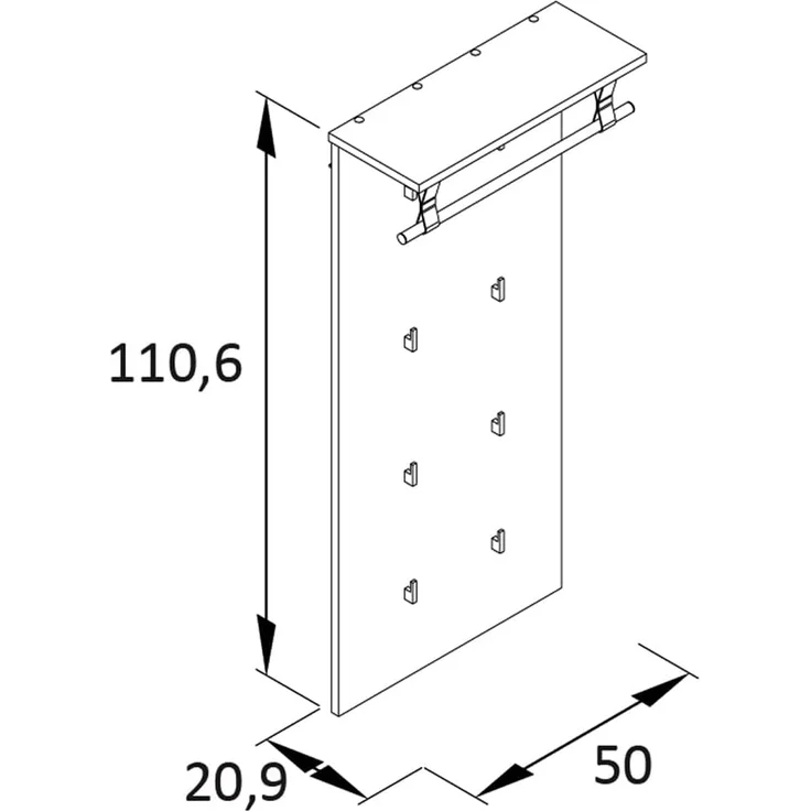 Lomadox Garderoben-Set HUNTSVILLE-80, (Spar-Set, 3-St), in schwarz mit Akustikpaneel-Optik – Bild 6