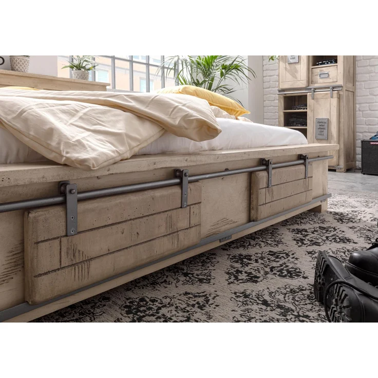 Bett Mango 180x200 whitewash lackiert RAILWAY #342 – Bild 5