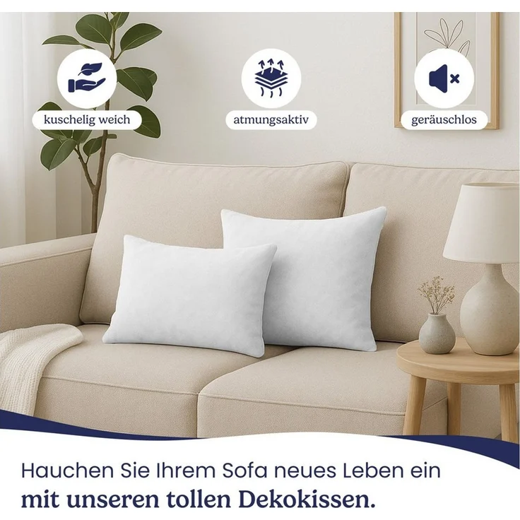 Gentle North Microfaserkissen Kopfkissen Set 2er 4er 6er – Deko- & Füllkissen – Waschbar 40°C – Bild 3
