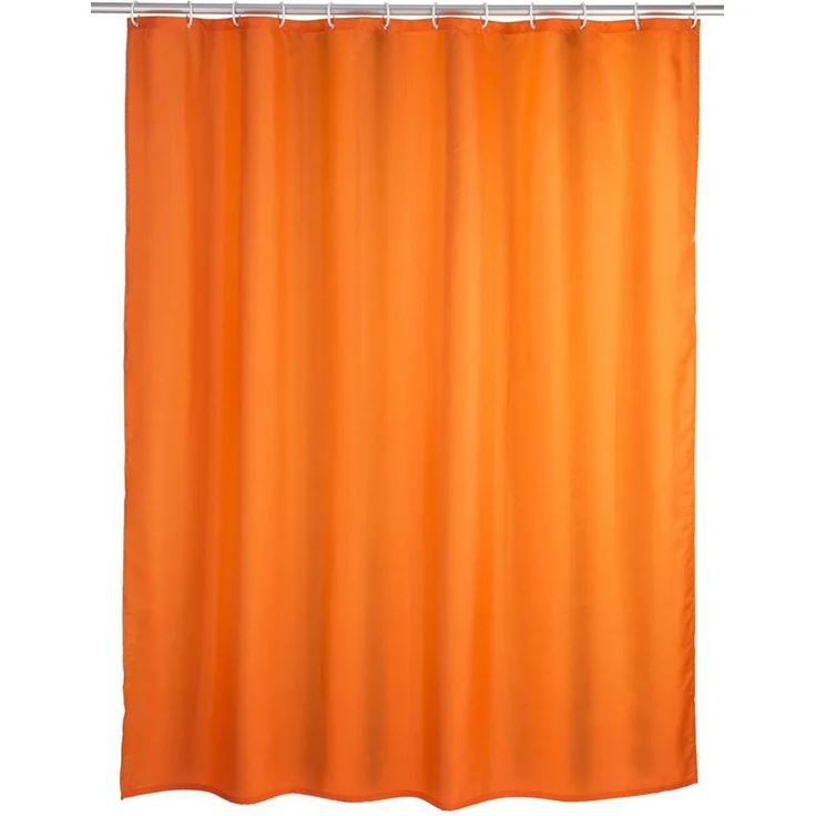 WENKO UNI Duschvorhang 180 x 200 cm, Orange, waschbar – Bild 1