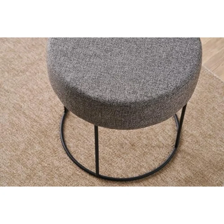 Atelier Del Sofa Stylish Anthracite Pouffe with Metal Legs, 40 cm Diameter & Height | 50% Cotton/50% Polyester, Easy Clean Fabric, Comfortable 32 DNS Foam | Perfect for Modern Living Spaces – Bild 4