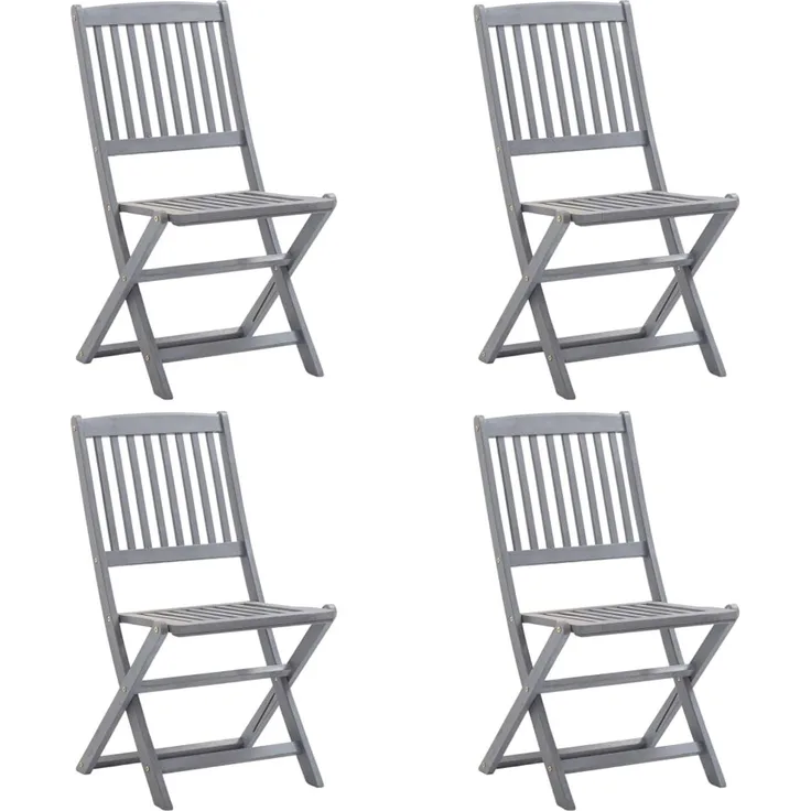 vidaXL Klappstühle, 4 Stück, massives Akazienholz 46336