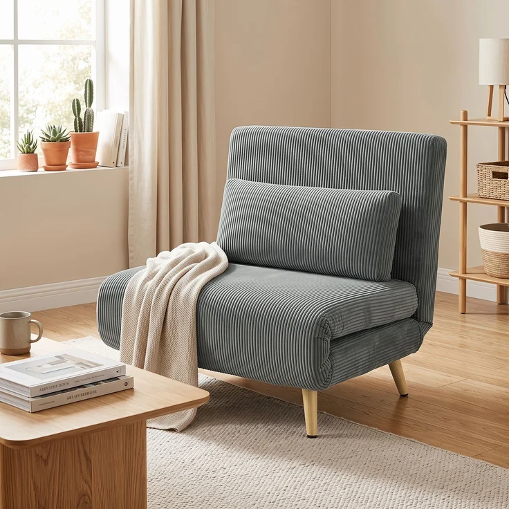 MELAYR, Schlafsessel 3 in 1 Schlafsofa mit Bettfunktion, 90x190cm Dunkelgrau – Bild 4