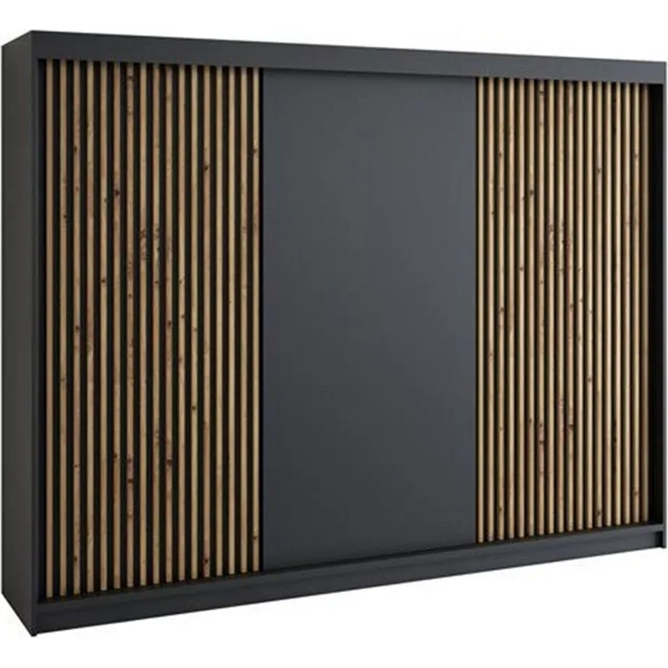 A&J MöbelLand GmbH Schiebetürenschrank IOSA 200 cm – Moderner Kleiderschrank mit 3D-Lamellen (TOP ANGEBOT! Geräumiger Schrank mit einer Breite von 200 cm ideal zur Aufbewahrung von Kleidung und Accessoires. Wählen Sie das ideale Modell für Ihr Schlafzi...