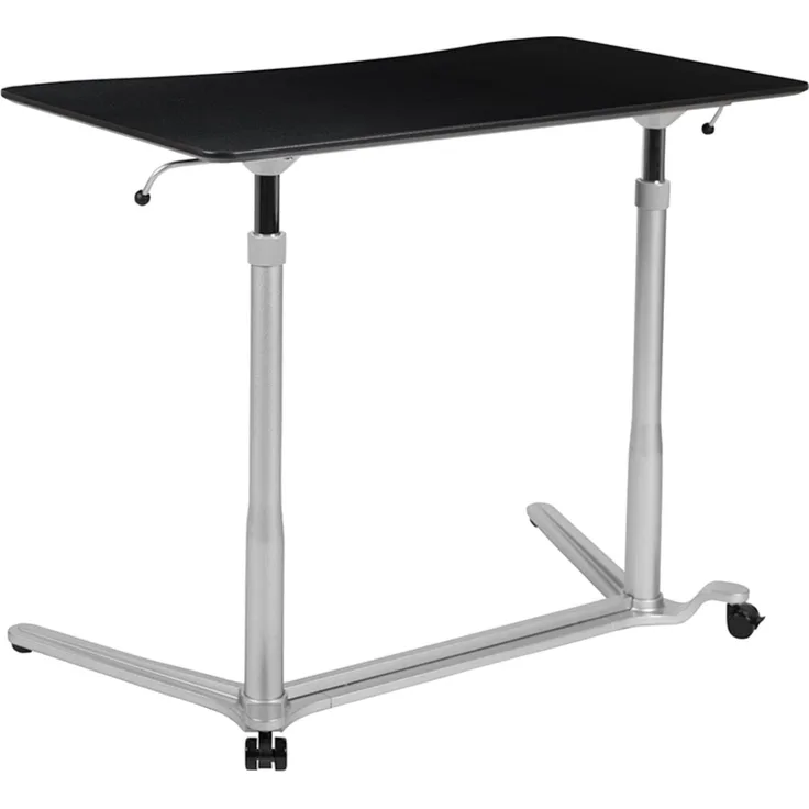 Flash Furniture Sit-Down, ergonomisch, Computertisch, Stehpult, Metall, Schwarz, 37. 375" W x 20. 5" D x 29" - 40. 75" H