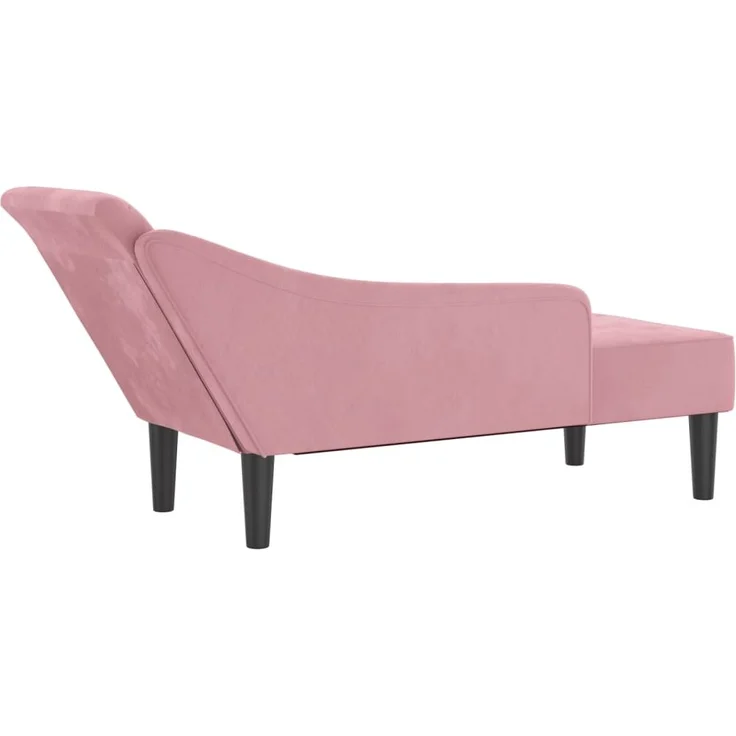 vidaXL Chaiselongue mit Kissen Rosa Samt – Bild 4