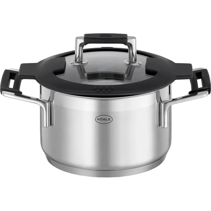 Rösle 'Silence Pro' Kochtopf mit Glasdeckel, 1,9 Liter, Ø 16 cm