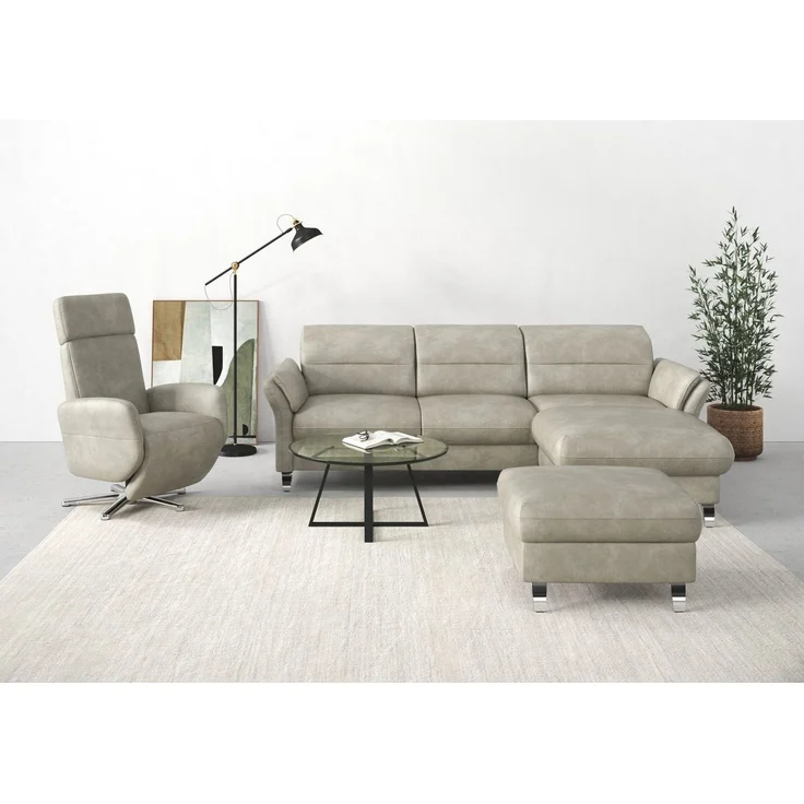 sit&more Ecksofa Grenoble L-Form mit Federkern, wahlweise mit Bettfunktion, Bettkasten, Arm- und Kopfteilverstellung – Bild 5