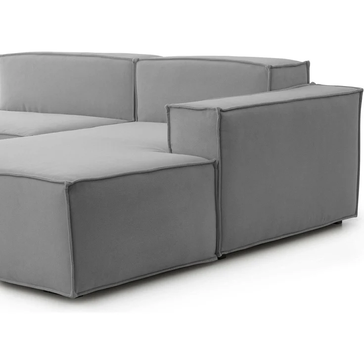 Dmora Sofa mit Halbinsel Amuleto, modulares 2-Sitzer-Sofa mit rechter Halbinsel, Stoffsofa, 100 % Made in Italy, 220 x 170 x 70 cm, Grau – Bild 4