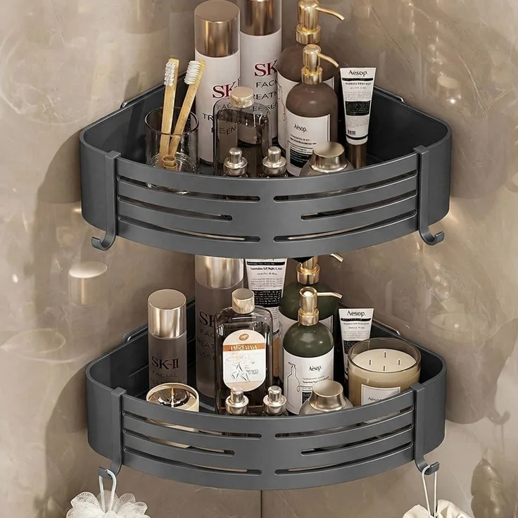 ANYSUN Duschregal Duschablage ohne Bohren Badezimmer Organizer,Badregal Duschregal, 2-tlg, Duschkörbe für Bad Küche Toilette